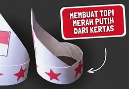 Topi Merah Putih Dari Kertas Origami